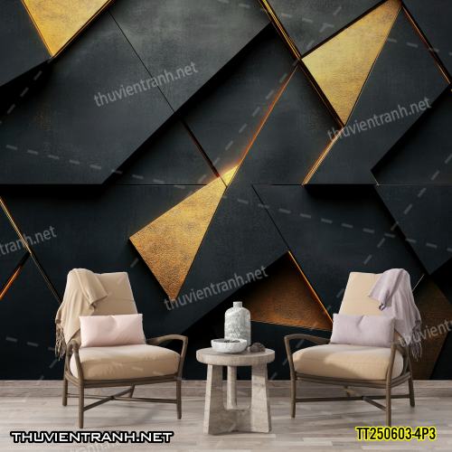 Tranh dán tường 3D trừu tượng- -TT250603-4P3 - Tranh tường chất lượng cao